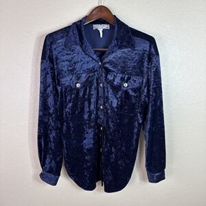Vintage 90s Jonathan‎ Martin Mo Velvet Button Up Top Womens Small